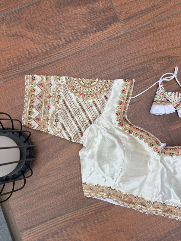 BRIDAL SPECIAL BLOUSE HEAVY EMBROIDERY WITH SEQUIN DETAILING SEQUIN